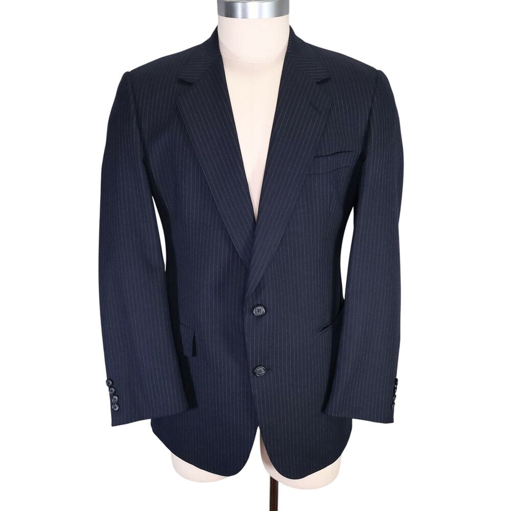 Hart Schaffner Marx Navy Pinstripe Sport Coat Size 42 Long 42L Mens Jacket